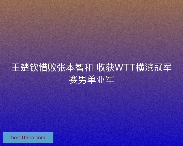 王楚钦惜败张本智和 收获WTT横滨冠军赛男单亚军